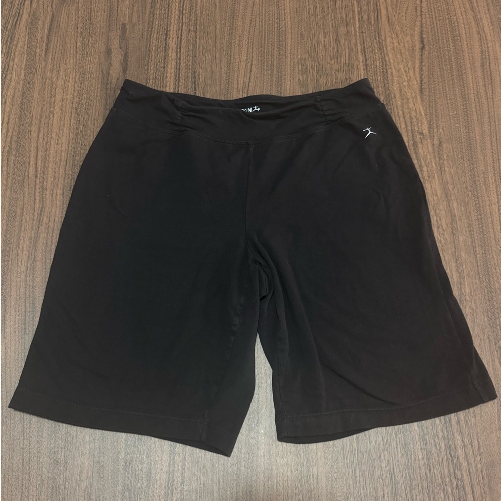 Danskin Women Yoga Shorts Fitted Black Size M